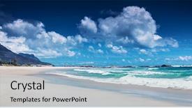  Presentation with cape town south africa - PPT theme featuring clifton beach cape town south background and a light blue colored foreground