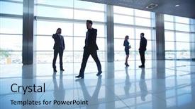  Presentation with office workers - Beautiful presentation featuring clima laboral - several office workers on background backdrop and a light blue colored foreground