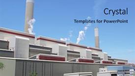  Presentation with climate change business - PPT layouts enhanced with climate change business - coal burning power station background and a  colored foreground