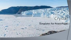  Presentation with climate change - Slides enhanced with climate-change-concept-greenland-glacier background and a light blue colored foreground