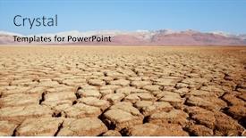  Presentation with climate - Presentation theme with climate-change-dried-up-lake background and a  colored foreground