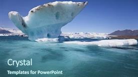  Presentation with iceberg - Colorful PPT theme enhanced with climate change global warming - melting glacial iceberg floating backdrop and a ocean colored foreground