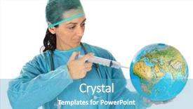  Presentation with mentally ill children - Slides featuring climate change health - attractive lady doctor curing background and a  colored foreground