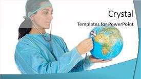  Presentation with floral border over white - Theme featuring climate change health - curing the ill world background and a white colored foreground