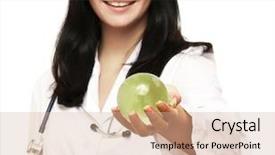  Presentation with hands holding - Presentation design enhanced with climate change health - doctor holding plant earth background and a soft green colored foreground