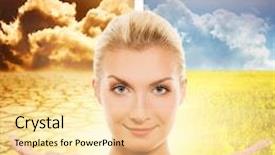  Presentation with conservation biodiversity - Audience pleasing presentation consisting of climate change health - environment conservation conceptual collage backdrop and a blonde colored foreground