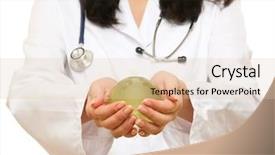  Presentation with glass - Slides having climate change health - female hand holding glass sphere background and a lemonade colored foreground