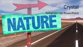  Presentation with nature - Colorful slide deck enhanced with climate change health - nature sign with road background backdrop and a light blue colored foreground