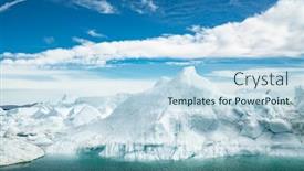  Presentation with climate change - Slide set having climate-change-iceberg-afrom-glacier background and a light blue colored foreground