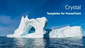  Presentation with iceberg - Cool new slide set with climate-change-iceberg-afrom-glacier backdrop and a ocean colored foreground