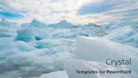  Presentation with climate change - Presentation theme having climate-change-iceberg-afrom-glacier background and a light blue colored foreground