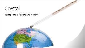  Presentation with 3d globe - Amazing PPT theme having climate change india - close-up of a globe backdrop and a white colored foreground