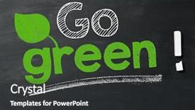  Presentation with climate change - Audience pleasing slides consisting of climate change recycling concept - expression go green on blackboard backdrop and a dark gray colored foreground