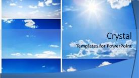  Presentation with sun flares on a blue - Slides having climate collage - set of beautiful blue sunny background and a  colored foreground