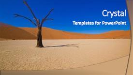  Presentation with well in the desert - Colorful slide deck enhanced with climate droght - african desert backdrop and a cobalt blue colored foreground