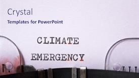  Presentation with climate - Presentation theme featuring climate-emergency-phrase-written background and a sky blue colored foreground