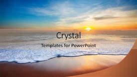  Presentation with sunset - Colorful slide set enhanced with climate water - sunset and sea backdrop and a coral colored foreground