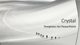  Presentation with glacier - Slides with climb challenge - team of alpinists crossing background and a white colored foreground