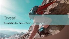  Presentation with mountains - Theme with climb-in-high-snowy-mountains background and a light blue colored foreground