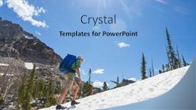  Presentation with season - Presentation theme with climb-in-snowy-mountains background and a light blue colored foreground