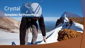  Presentation with usa - PPT theme with climb-on-mount-shasta-usa background and a teal colored foreground