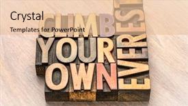  Presentation with everest - PPT theme having climb your own everest word background and a lemonade colored foreground