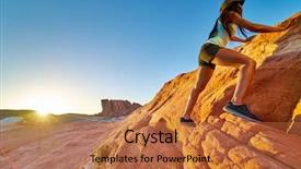  Presentation with nevada desert - PPT layouts having view of female african american background and a coral colored foreground