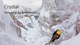  Presentation with double down - PPT layouts featuring climber abseiling back down using background and a light gray colored foreground