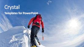  Presentation with climber plant - PPT theme enhanced with climber on a snowy ridge background and a teal colored foreground