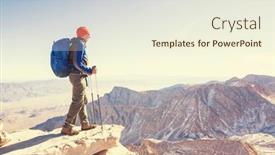  Presentation with beautiful landscapes - Slide deck consisting of climber-on-mt-whitney-beautiful background and a cream colored foreground