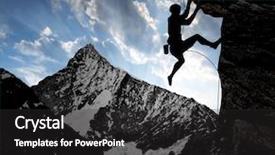  Presentation with alps - Beautiful PPT theme featuring climbers in the swiss alps backdrop and a dark gray colored foreground