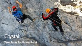  Presentation with route - Presentation theme having climbing alpinists on koenigsjodler route austria background and a gray colored foreground