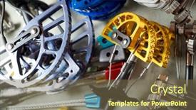  Presentation with climbing - Beautiful PPT theme featuring climbing-cams-used-in-climbing backdrop and a tawny brown colored foreground