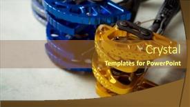  Presentation with climbing - Colorful presentation design enhanced with climbing-cams-used-in-climbing backdrop and a tawny brown colored foreground