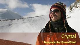  Presentation with summit - Presentation design having climbing everest - mountaineer enjoying the summit background and a tawny brown colored foreground