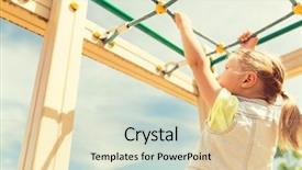  Presentation with children climbing - Slides with climbing frame at children playground background and a lemonade colored foreground