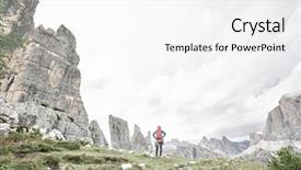  Presentation with climbing mountains couples success - Audience pleasing slide set consisting of climbing gear preparing for ascent backdrop and a white colored foreground