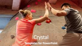  Presentation with healthy people - Colorful presentation design enhanced with climbing gym and making high backdrop and a  colored foreground
