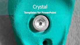  Presentation with indoor rock climbing - Presentation design featuring climbing hold closeup background and a teal colored foreground