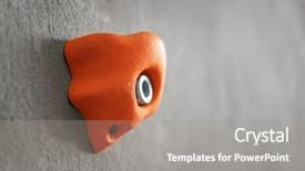  Presentation with rock climbing - PPT theme enhanced with climbing hold on grey wall background and a gray colored foreground