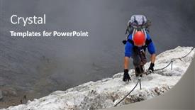  Presentation with climbing - Amazing slide deck having climbing-in-the-austrian-alps backdrop and a gray colored foreground