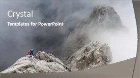  Presentation with alps - PPT theme enhanced with climbing-in-the-austrian-alps background and a gray colored foreground