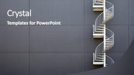  Presentation with climbing stairs - PPT theme having climbing ladder - emergency stairs background and a gray colored foreground