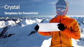  Presentation with sponsor - Beautiful slides featuring climbing man - alpinist on monch peak backdrop and a teal colored foreground