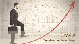  Presentation with climbing - Cool new slide set with climbing on red graph arrow backdrop and a lemonade colored foreground