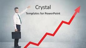  Presentation with climbing - Presentation theme featuring climbing on red graph arrow background and a light gray colored foreground