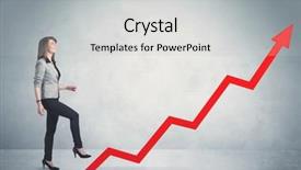  Presentation with climbing - Audience pleasing PPT theme consisting of climbing on red graph arrow backdrop and a light gray colored foreground