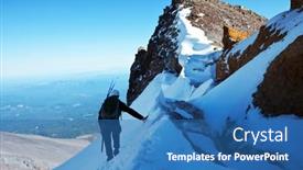  Presentation with climbing - Presentation having climbing-on-shasta-mt background and a teal colored foreground