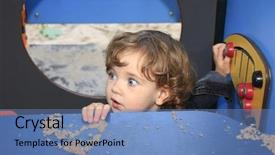  Presentation with playground - Slide deck consisting of climbing puzzle - child is playing background and a  colored foreground