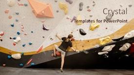  Presentation with high quality - Presentation theme having climbing-shoes-close-up-photo background and a  colored foreground